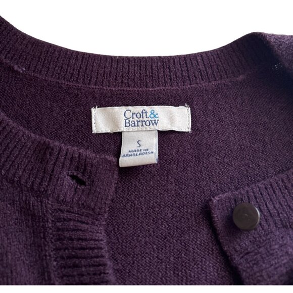 Croft & Barrow Purple Button-Front Acrylic Cardigan Sweater Womens Small - Picture 3 of 7